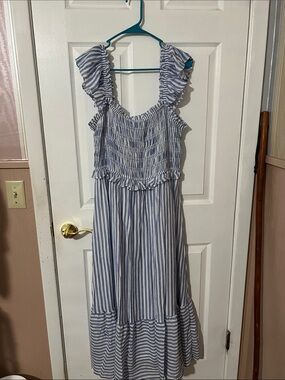 NWT Stripe Dress 1X Blue Perch by Blu Pepper Brand